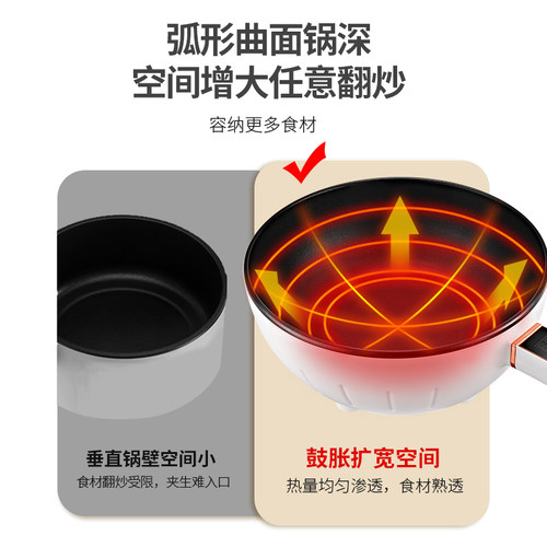电炒锅炒菜家用多功能电煮火锅小型宿舍蒸煮煎炒一体大容量快煮锅