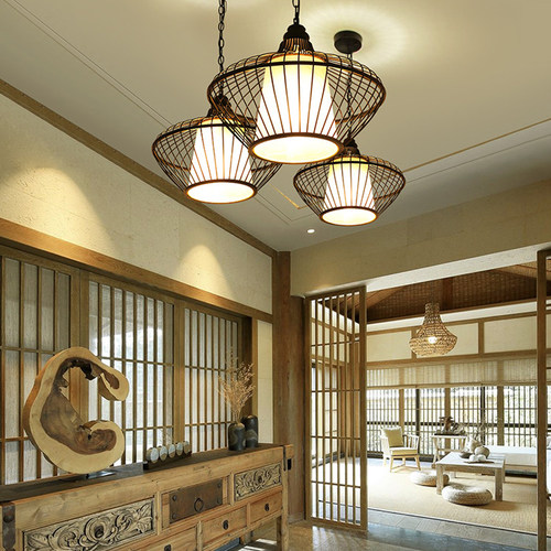 中式鸟笼吊灯餐厅灯创意个性客厅灯简约现代咖啡厅吧X台吊灯中国