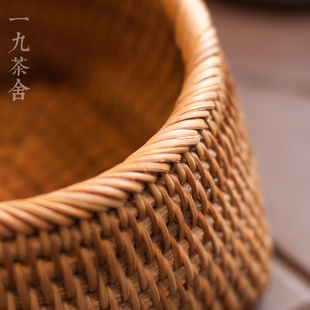 越南纯手工藤编茶点盒 果盒 收纳盒 茶具配件 茶道零配 饰品盒