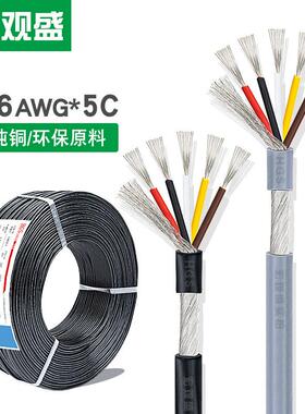 多芯音频线2547#26awg*5C缠绕屏蔽线 外径3.8mm 5x0.12数据信号线