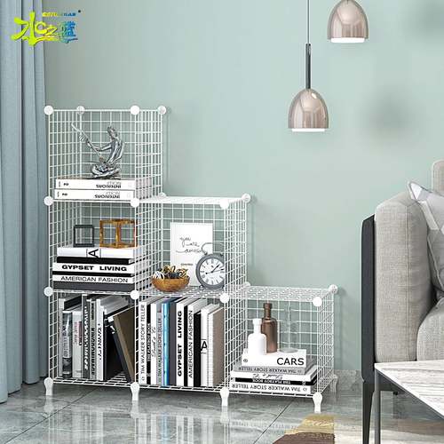 白色铁网简易客厅置物架书衣服CD玩具储物架杂物储物柜子直销