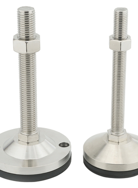 D100无孔黑色防滑防震SUS304不G锈钢重型调节脚杯地脚支撑脚盘