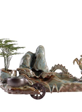 流水摆件古法鱼缸造景配r件庭院喷泉循环水摆件办公室招财摆设搭