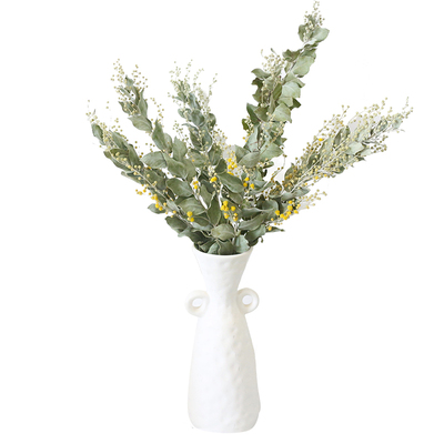 天然绿植真花干燥花金合欢黄莺绿灵草自然风干家居客厅插花装饰摆