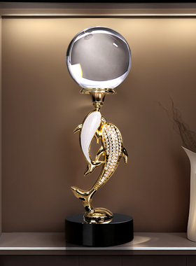 现代轻奢客厅玄关招财摆件高档家居装饰品水晶球电视柜办公室好物