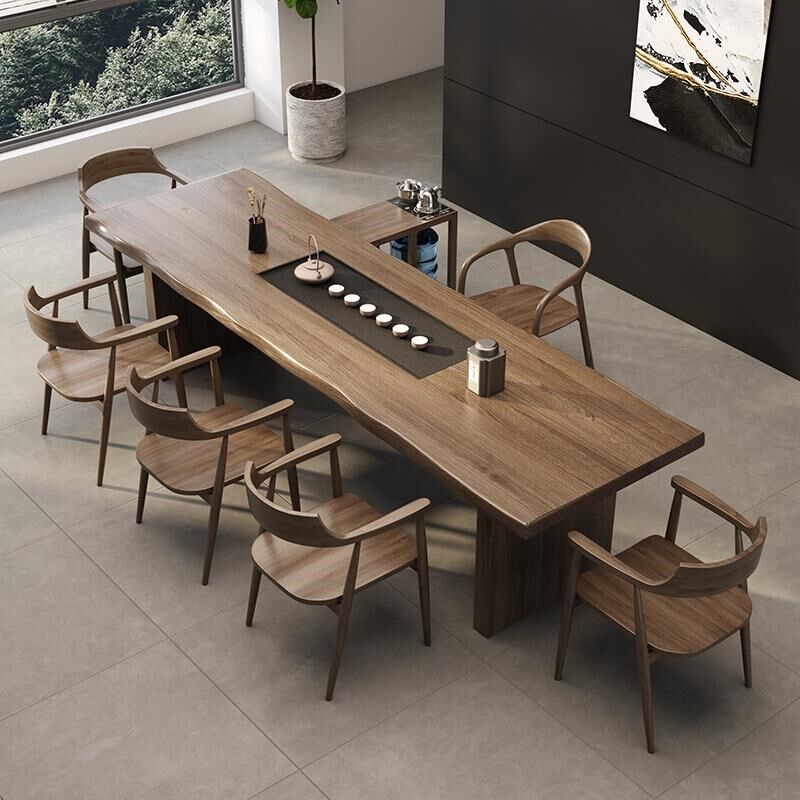 实木茶桌茶台一体泡茶桌椅组合现代简约办公室新中式茶台大板茶桌