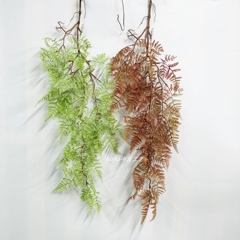 仿真软胶文竹叶壁挂吊兰花垂吊绿植蕨类墙M壁管道吊顶装饰蕨叶藤
