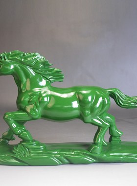 木雕马摆件实木生肖马到成功绿色家居书房办公桌面装饰木头工艺品