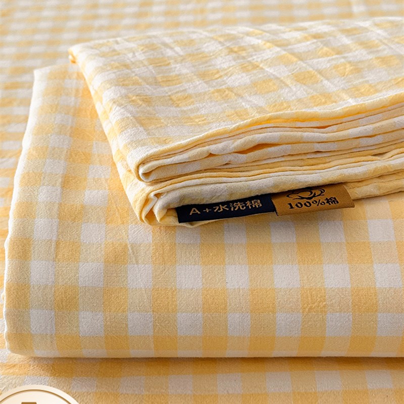 A类全棉水洗棉床单单件加厚100防滑被单三件套宿舍单双人垫单
