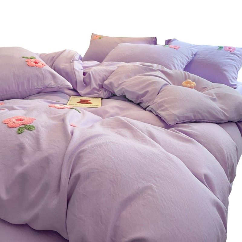 2025新款床上四件套非全棉被套床单被罩三件套学生宿舍床笠款