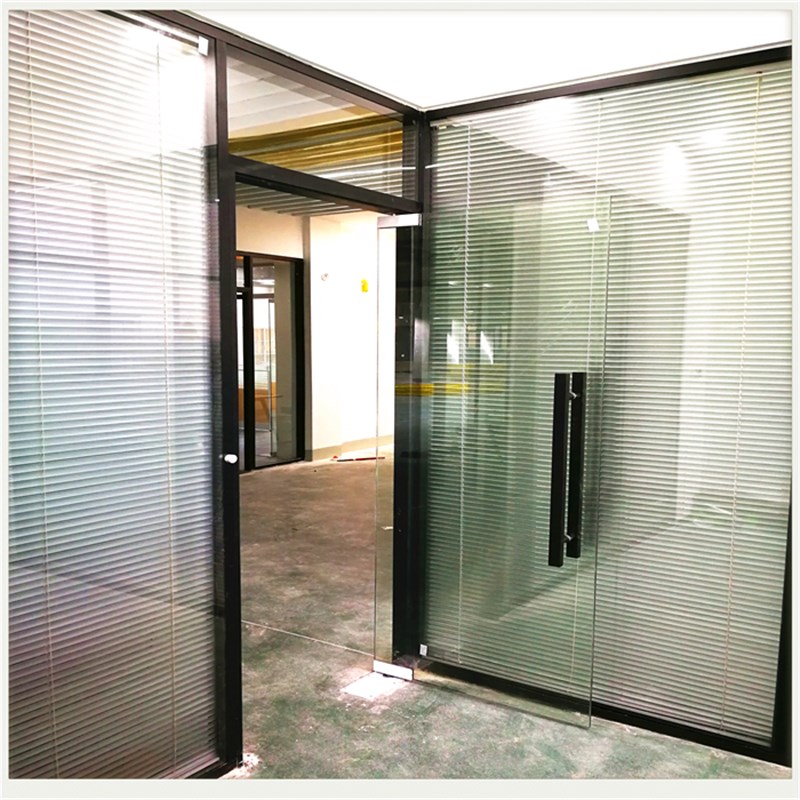 百叶隔断墙轻钢龙骨玻璃办公室玻璃隔断墙高隔断半磨砂玻璃隔断墙