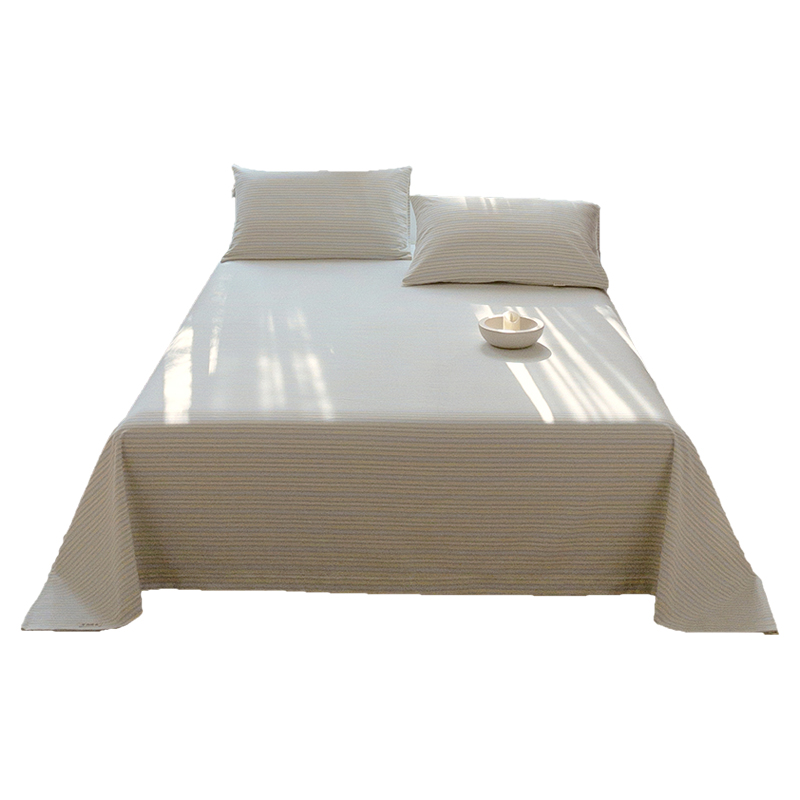 老粗布床单单件凉席全棉宿舍单人床单夏季凉感亚麻被单三件套