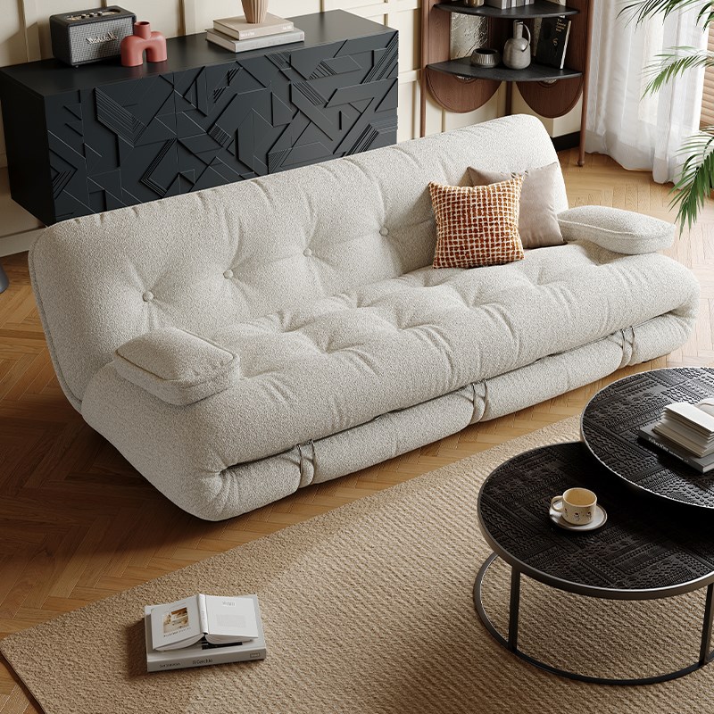 木宫匠家具钢牙可折叠式床沙发伸缩两用2025年新款复古客厅沙发床