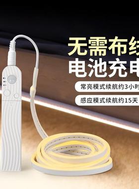 免布线感应灯带充电led灯条人体无线电池氛围智能展示柜衣柜床下