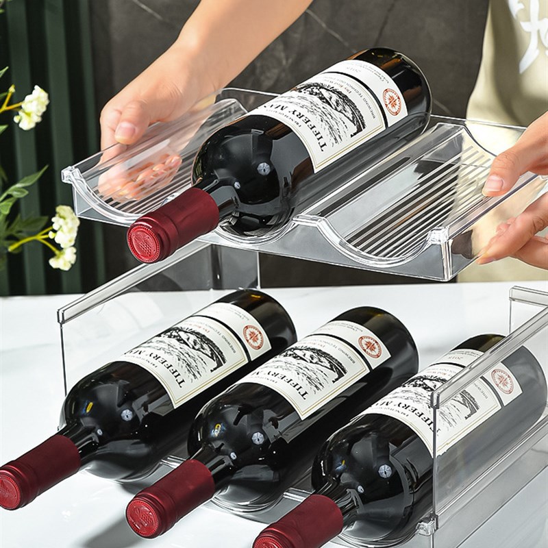 PTZER可拆卸叠加红酒架冰箱收纳摆件葡萄酒架酒柜展示架酒瓶架子