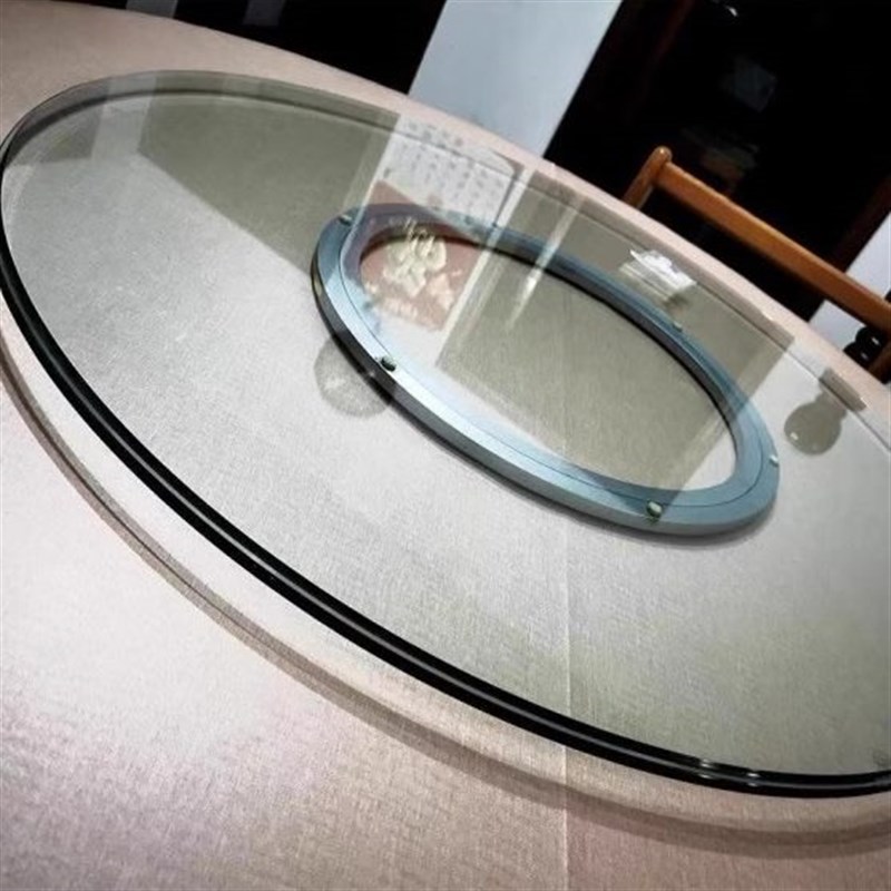 钢化玻璃餐桌升级安全形家用桌面大圆桌面餐桌圆12MM茶几台面超厚