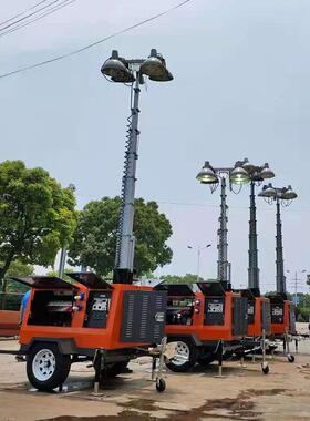 聚仁牵引照明车 夜晚施工照明车 自动升降移动照明车