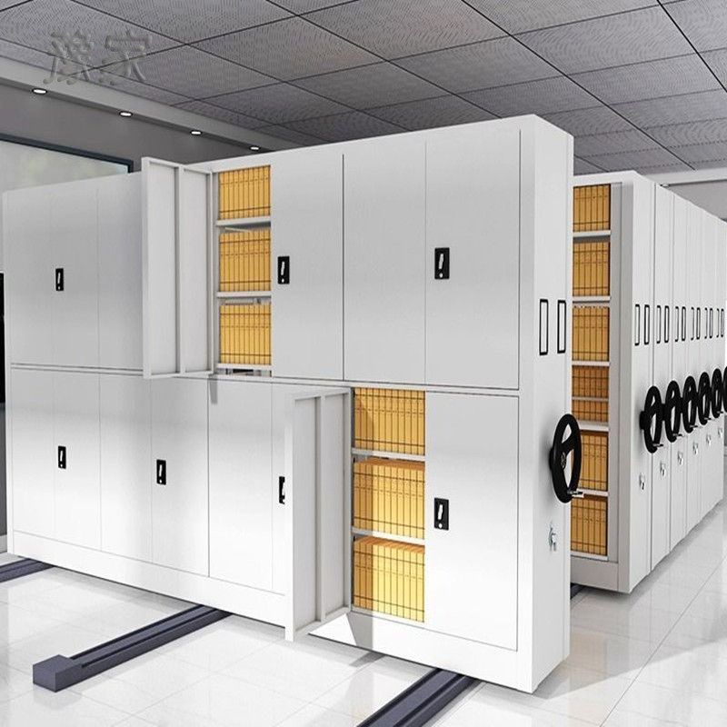 密集柜档案室电动智能密集架手摇式移动凭证柜钢制文件柜资料货架