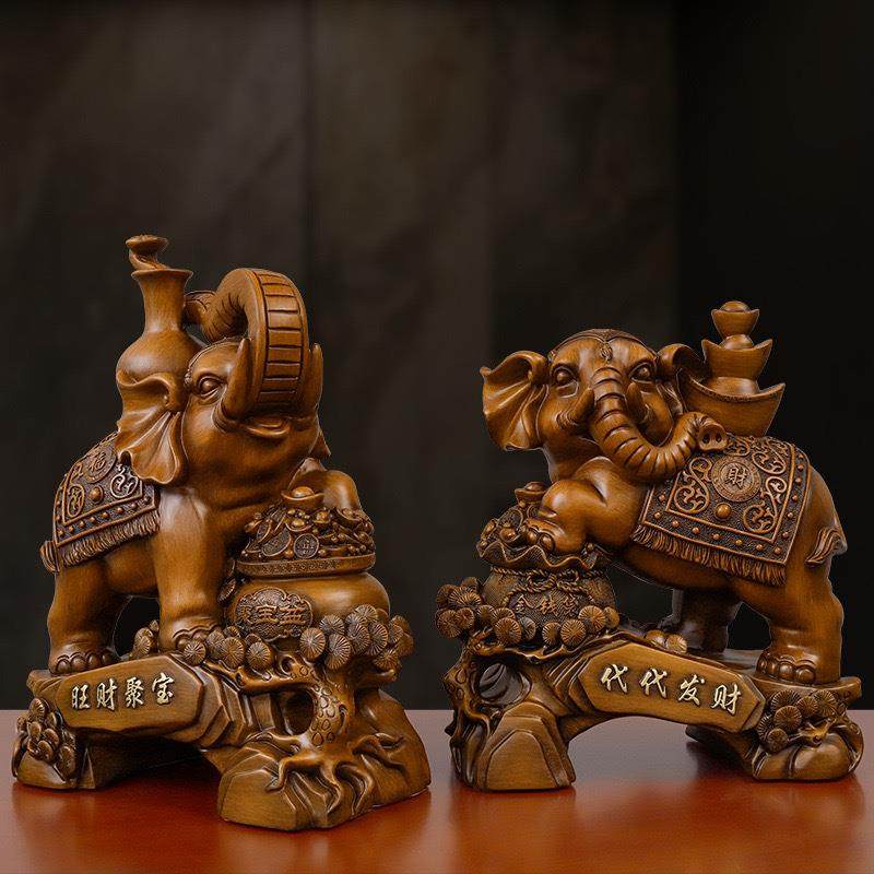 旺财聚宝代财大象摆件一对客厅玄关电视柜办公室桌面装饰,自行车/骑行装备/零配件,更多零件/配件,淘宝优惠券,粉丝福利购,淘宝优惠卷
