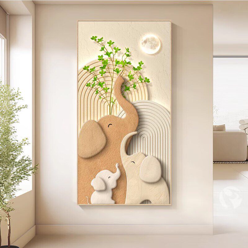 轻奢202d5新款玄关装饰画入户高级感好寓意走廊挂画高级感山水壁