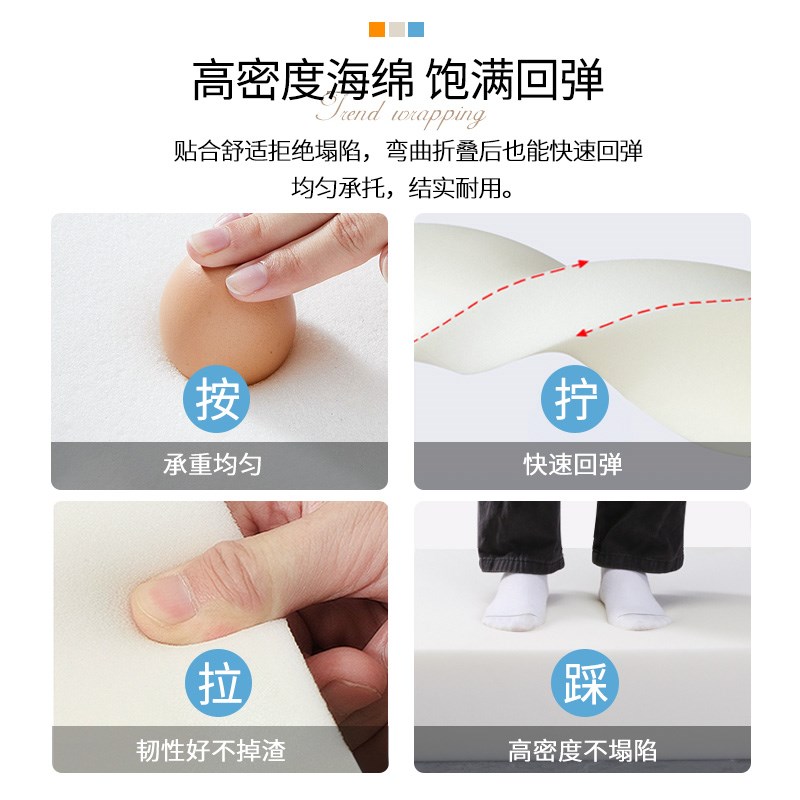 55D加厚加硬海绵垫子高密度沙发垫床垫飘窗靠背实木座椅坐垫定制