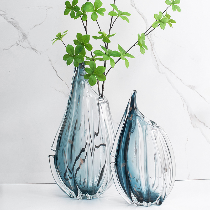 现代简约玻璃花瓶摆件客厅插花干花电视K柜茶几玄关家居软装饰品