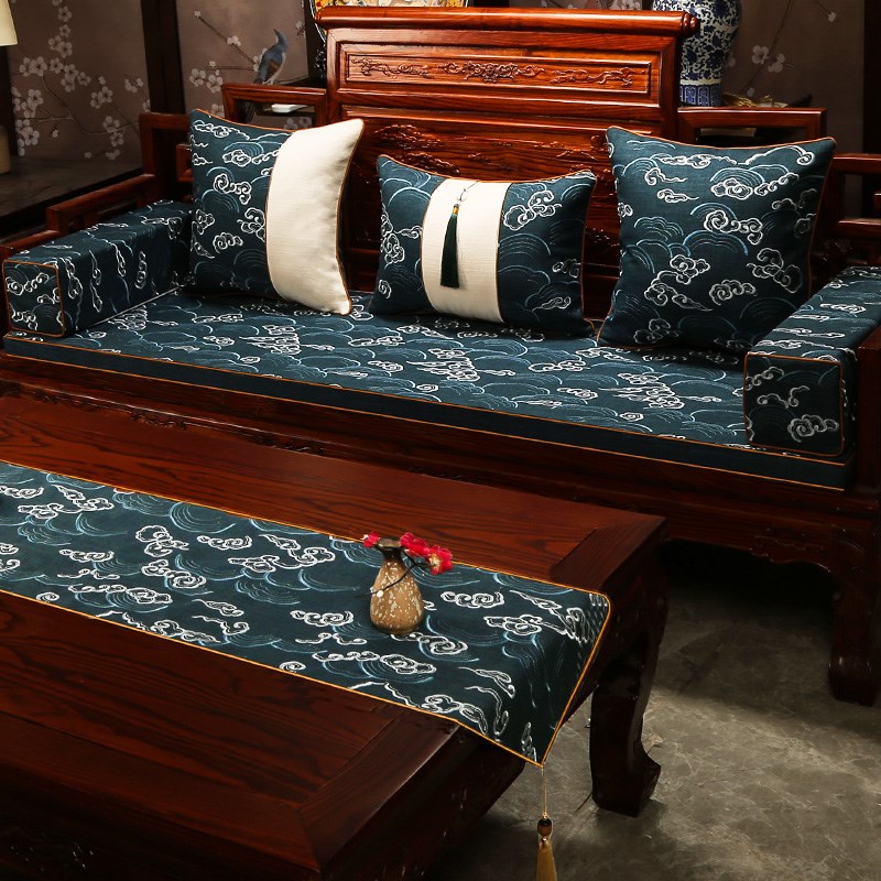 中式红木沙发坐i垫定制实木海绵垫加硬乳胶椰棕罗汉床垫防滑椅垫
