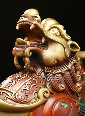 招财进宝铜貔貅摆件一对客厅玄关办公室貔休装饰品公司开业礼物