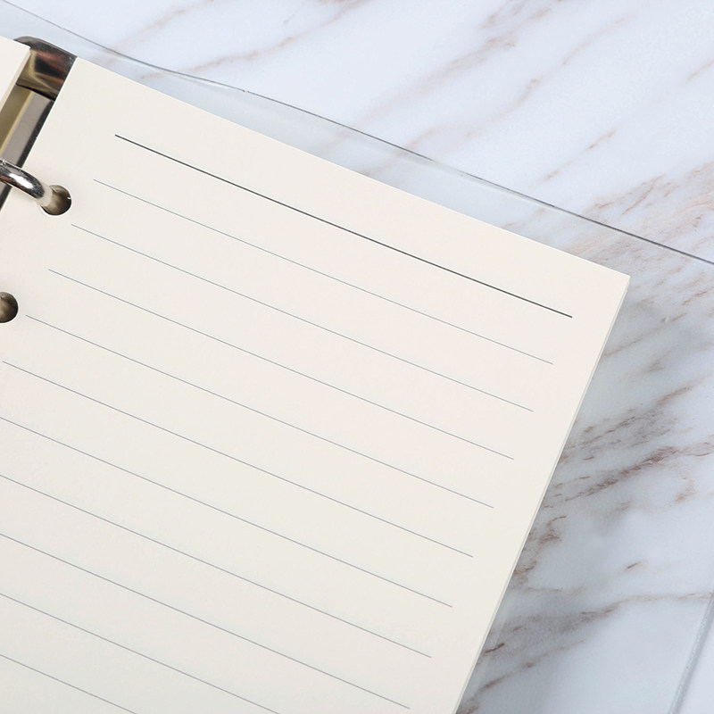 小清新超透明活页夹笔记本6孔简约软面外壳创意手帐A56日记事本子