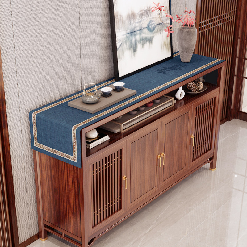 中式餐边柜桌布玄关柜盖布长方形盖巾长条桌旗新中式斗柜防尘桌布,居家布艺,桌布,淘宝优惠券,粉丝福利购,淘宝优惠卷