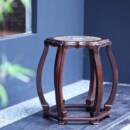 老挝大红酸枝海棠凳圆鼓凳实木交趾黄檀血檀椅凳茶室鼓墩红木家具