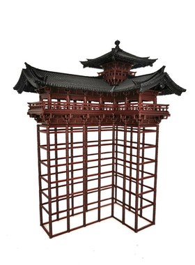 钰书房吸水石假山盆景小屋摆件鱼缸微景观造景枯山水假山摆件古楼