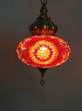 红色灯笼灯咖啡厅特色餐厅酒w店阳台民族复古浪漫土耳其吧台大吊