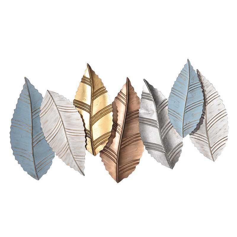 新中式客厅沙发背景墙壁挂玄关创意树叶子铁艺壁饰