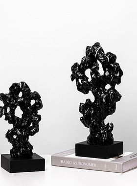 新中式树脂太湖石摆件软装样板间客厅茶几电视柜仿石头家居装饰品