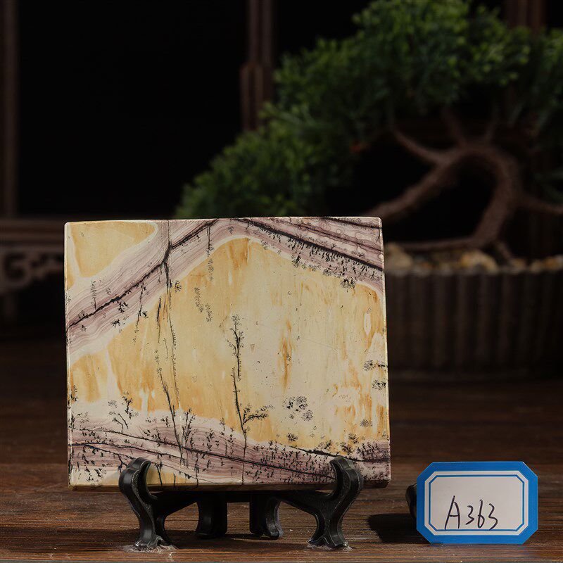 草花石国画石精品方形打蜡吊坠挂饰车饰平安牌小薄片A346-372