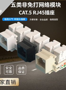 超五类keystone非信息电脑网络网线RJ45CAT.5打线模块