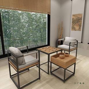 原木风象棋桌椅组合围棋桌双面棋盘两用小茶几三件套家用下棋桌