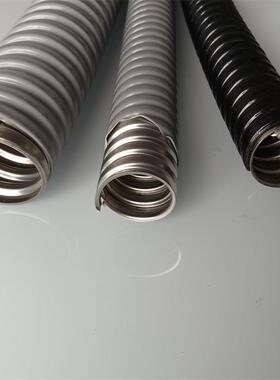 304披覆PVC穿线管福莱通不锈钢包塑软管内径20mm灰色现货