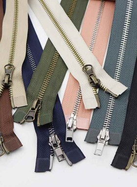 YKK5号金属双开尾白铜拉链 双头 y 580黑色 030本白色70-120cm