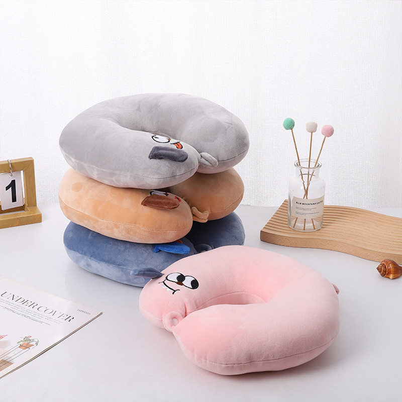 卡皮巴拉U型枕户外旅行护颈枕出差用靠枕学生午睡便携PP充棉枕头