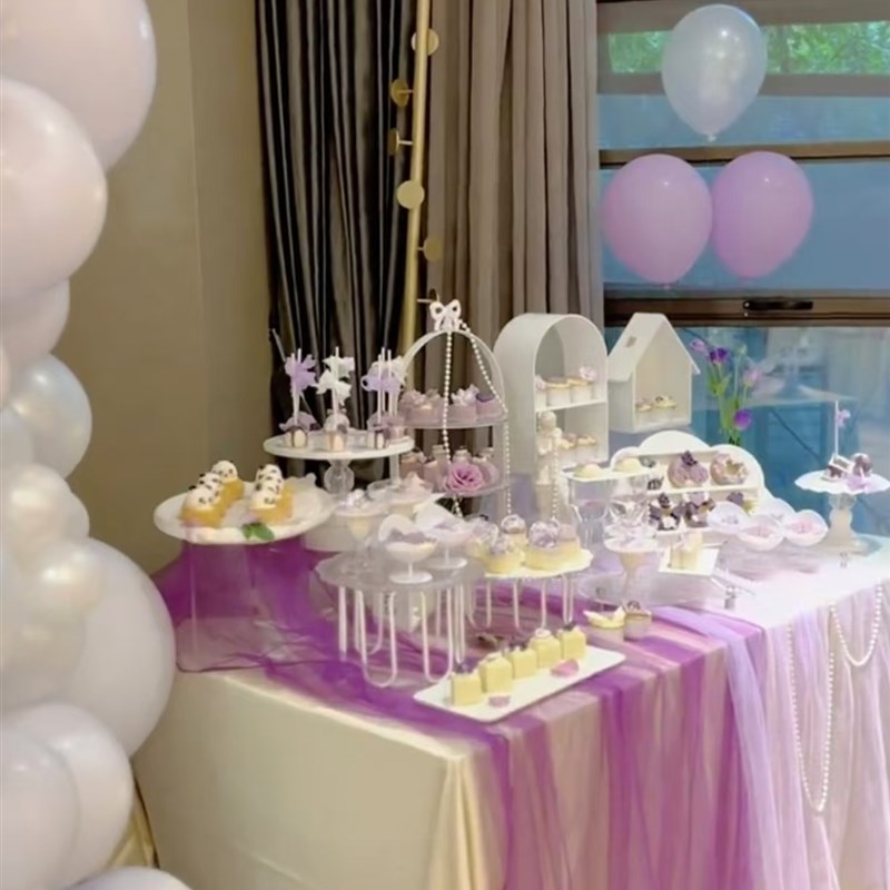 新款白色订婚茶歇甜品台展示w架蛋糕架摆台茶歇甜品台展示架点心