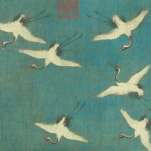 瑞鹤图中式抱枕中国风沙发红木家具茶楼倚靠客厅S靠垫亚麻飘窗靠