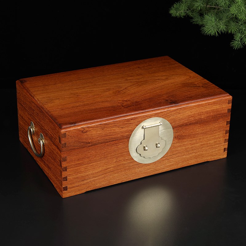 大果紫檀b首饰盒中式红木桌面收纳盒手饰收纳盒实木珠宝盒结婚礼