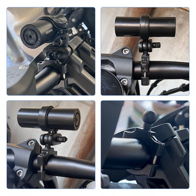 摩托电动车固定防拆底座圆柱型记录仪I后视镜户外骑行支架自行车
