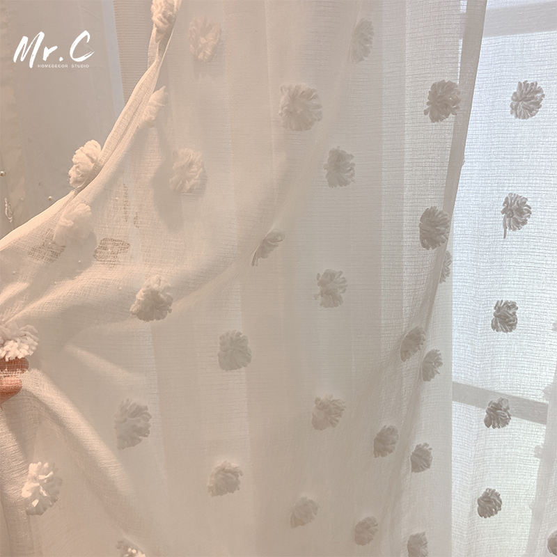 泡泡纱网红窗纱卧室客厅橱窗展示纱帘云朵纱梦幻X纱帘简约现代