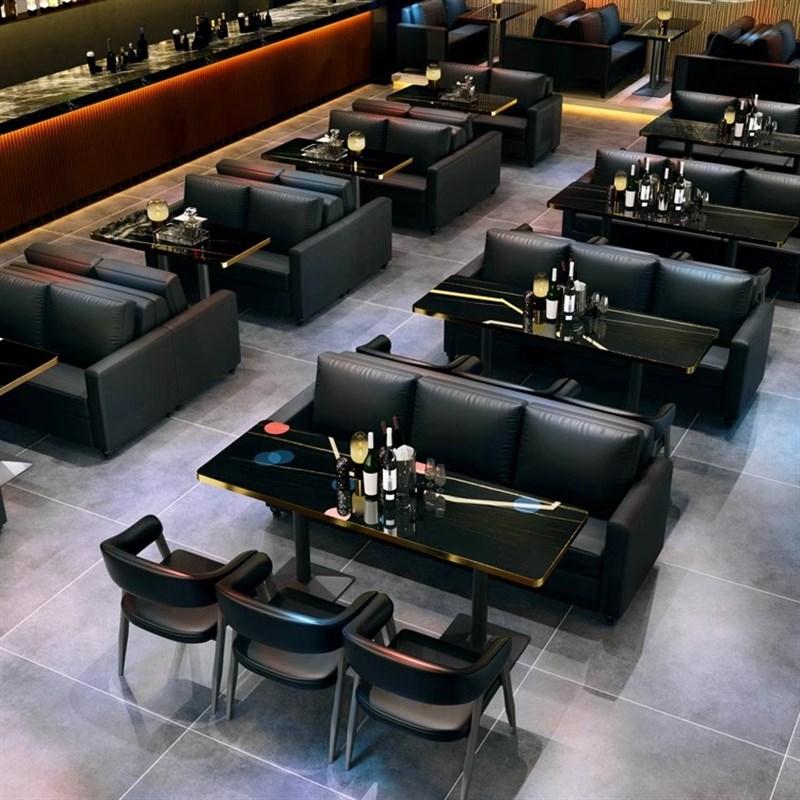 工业风馆吧清吧音乐咖啡厅休闲酒吧卡座沙发餐桌椅组合休息区酒餐