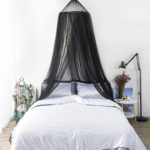 热销少女心浪漫公主床纱幔学生儿童可爱吊挂蚊帐星星灯饰圆顶帷幔