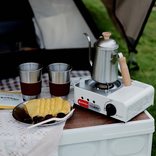 木柄手冲咖啡壶 户外露营不锈钢长嘴壶手冲壶 野营烧水壶热水壶