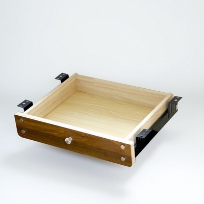 办公工位书桌子下实木抽屉滑轨悬挂加装隐藏N桌底下收纳自装收纳